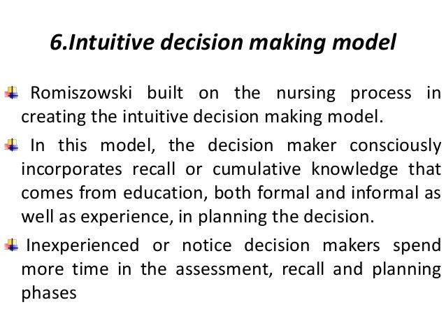 Intuitive Decision Making Model – YNAVHY