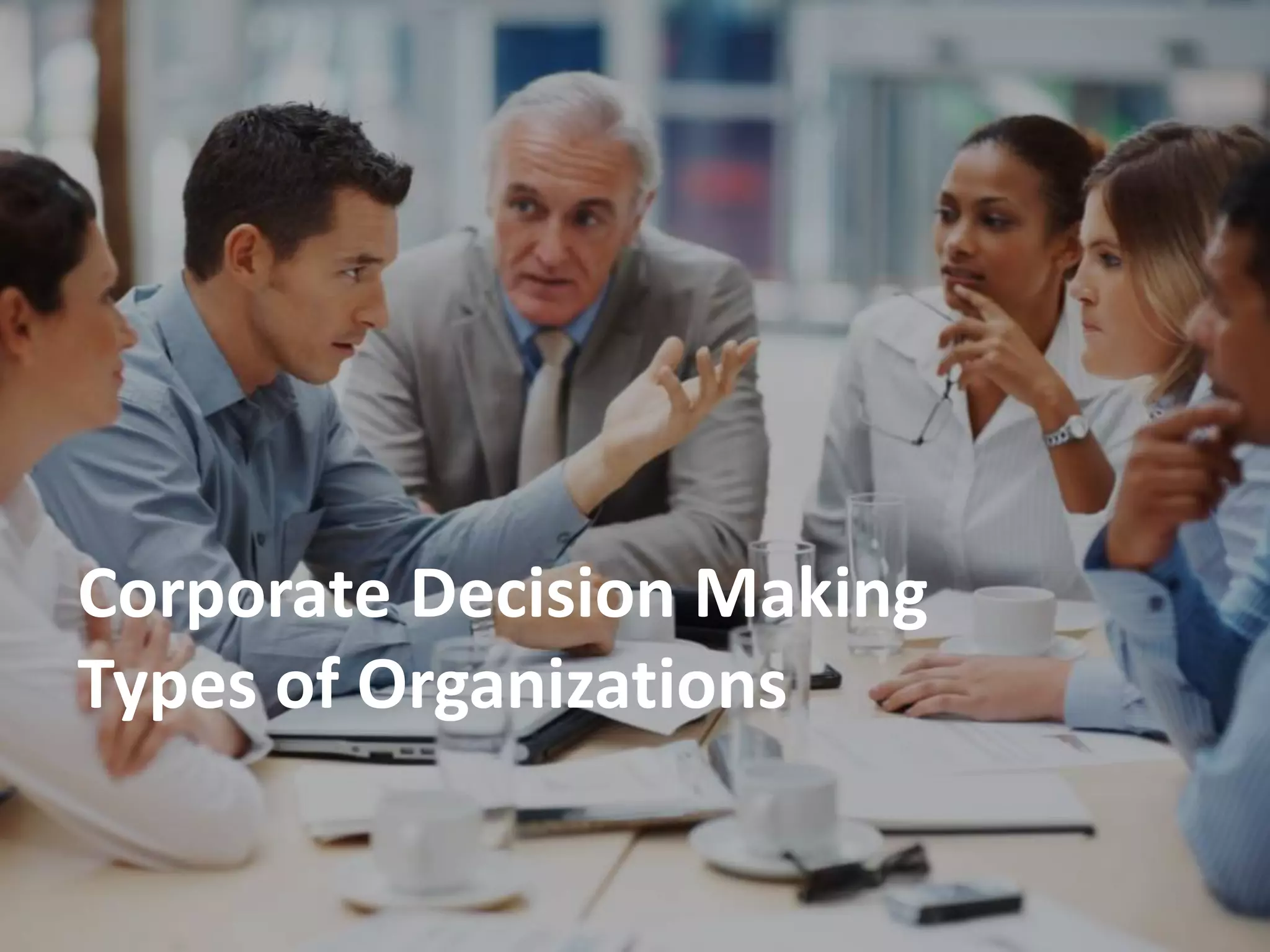 Corporate Decision Making
Types of Organizations
 