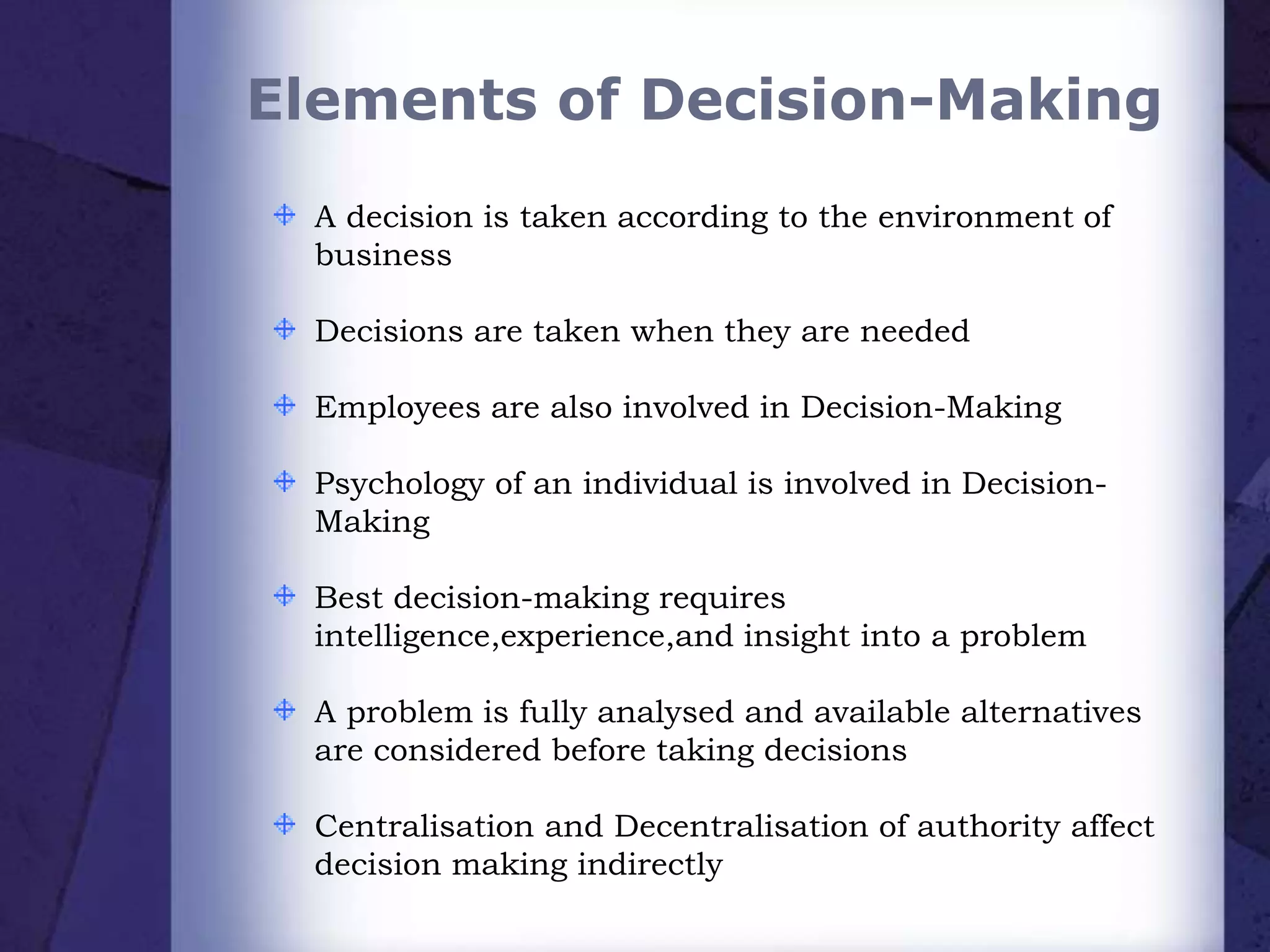 Decision making in Management | PPTX