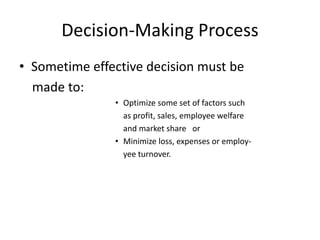 organizational decision making process