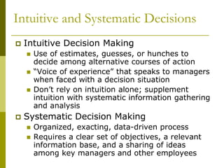 Intuitive Hunches Decision making | PPTX