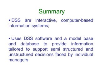 Dss Software Examples Decision making.PPT