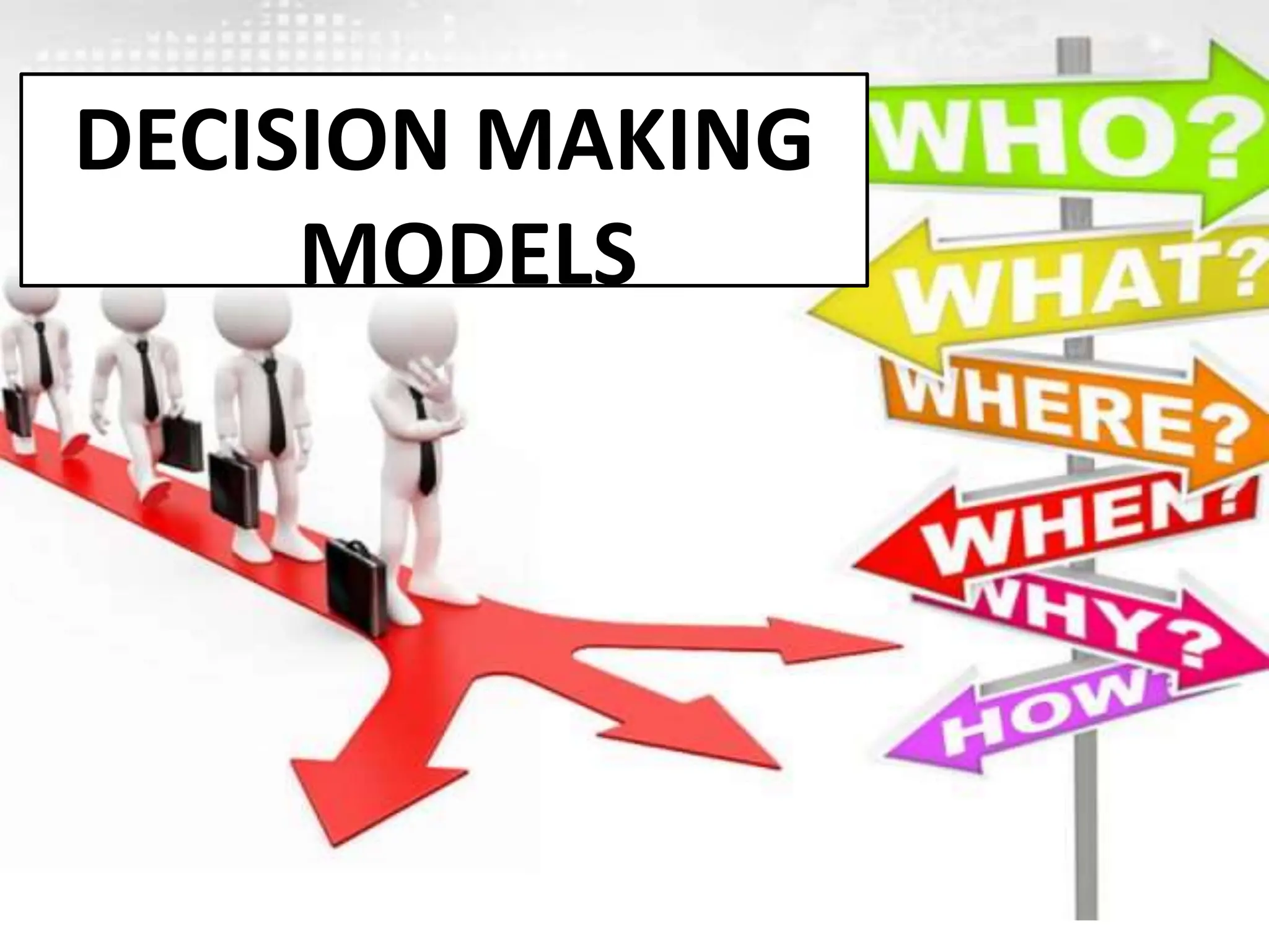 DECISION MAKING
MODELS
 