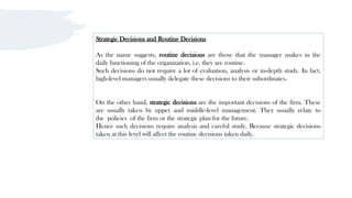 Routine Decition Decision Making-Important function of Management process | PPTX
