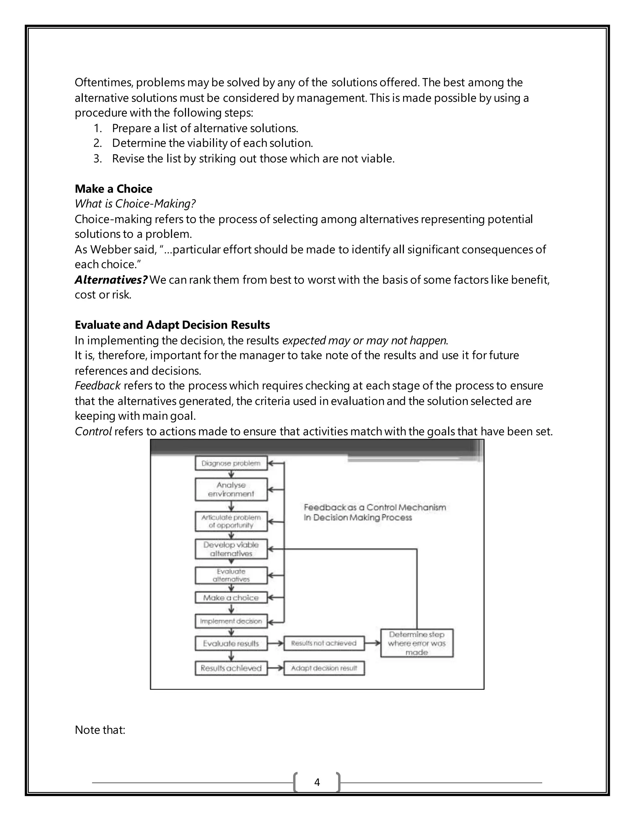 Decision Making Engineering Management Docx