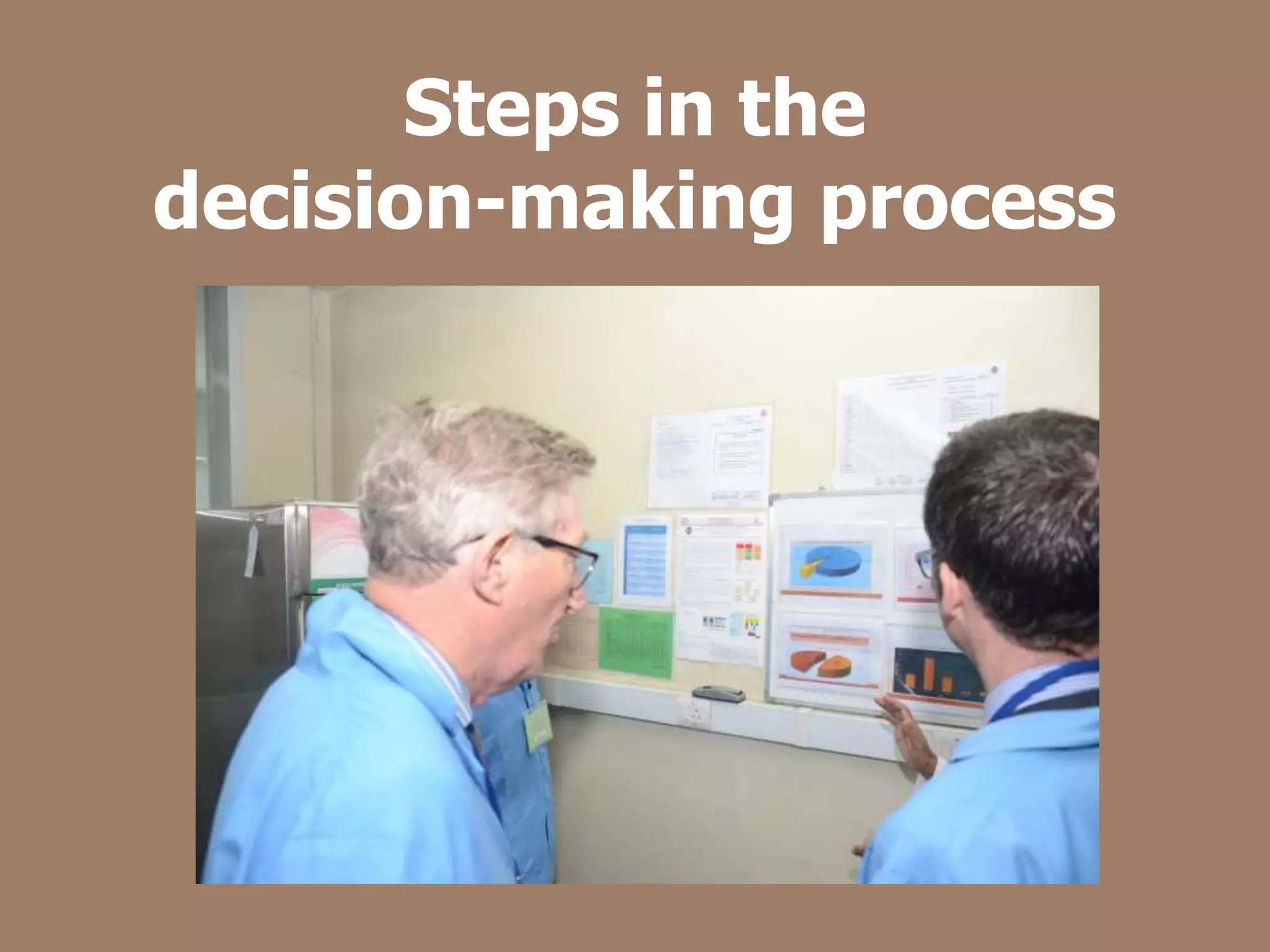 Steps in the
decision-making process
 