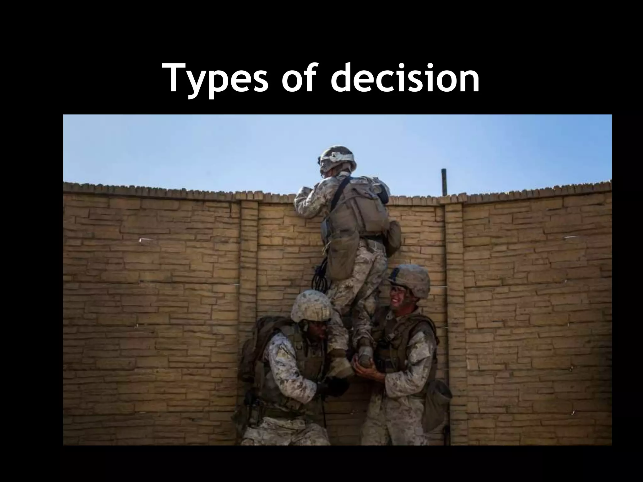 Types of decision
 