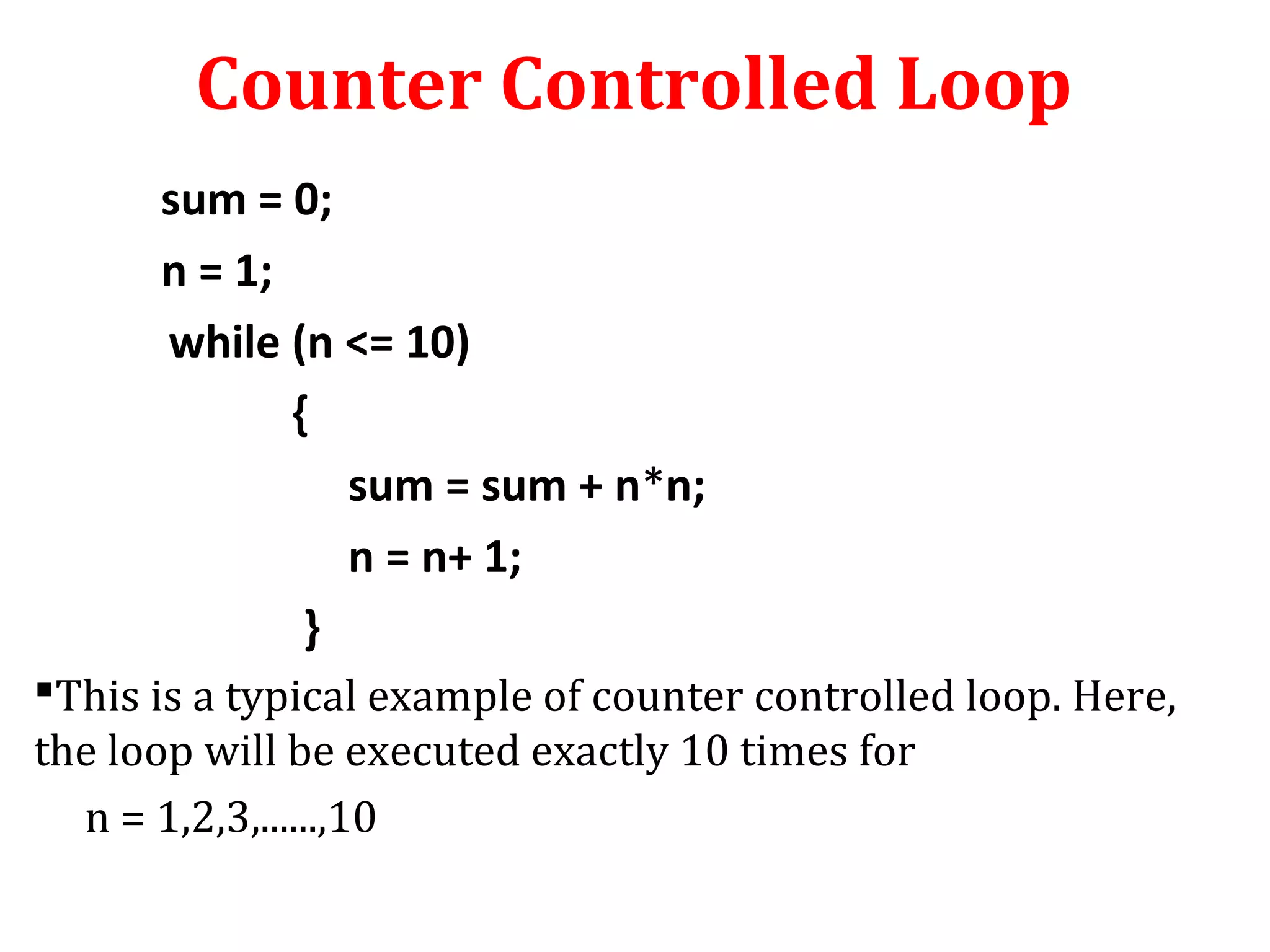 Decision making and looping | PPT