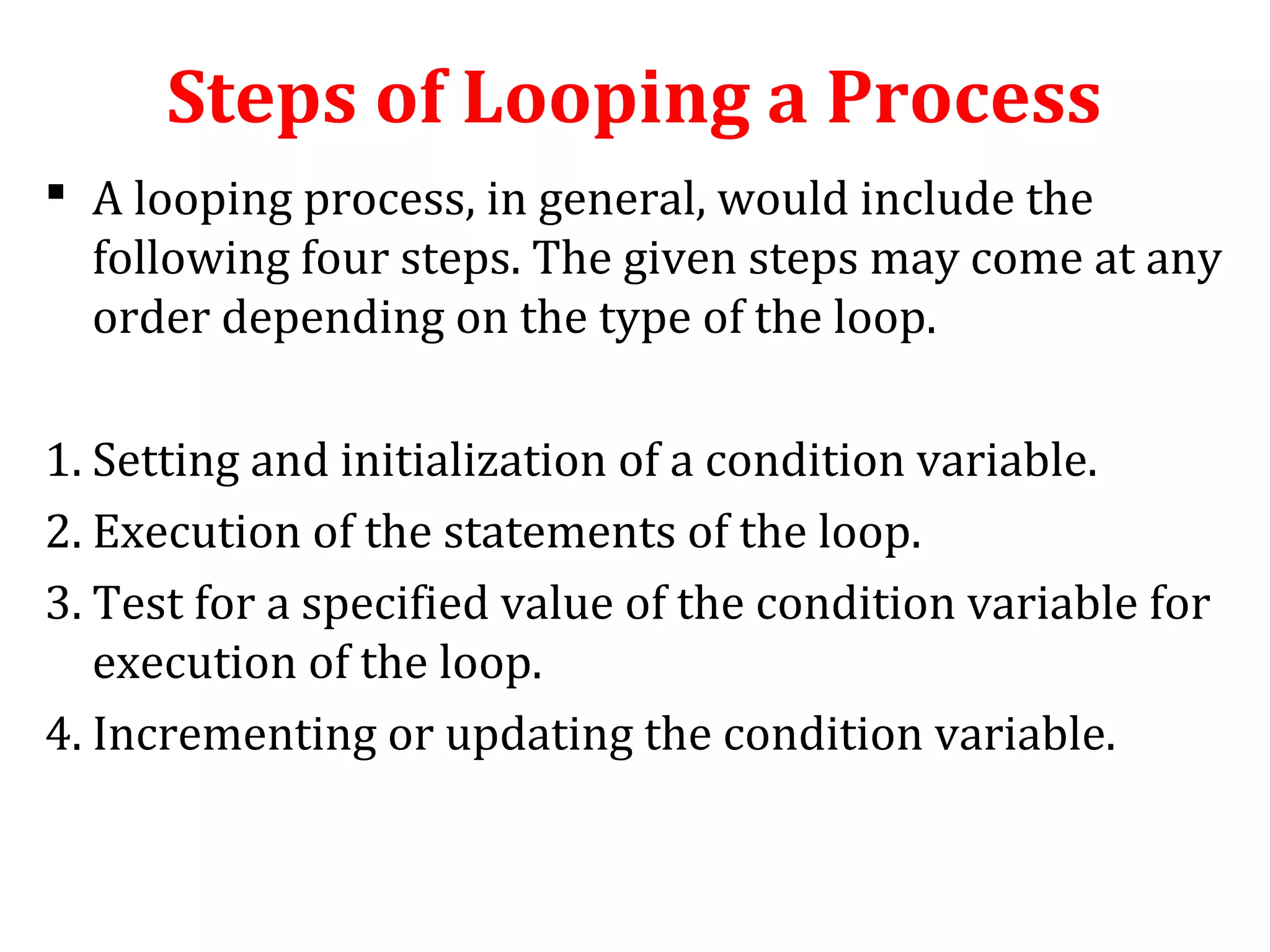 Decision making and looping | PPT