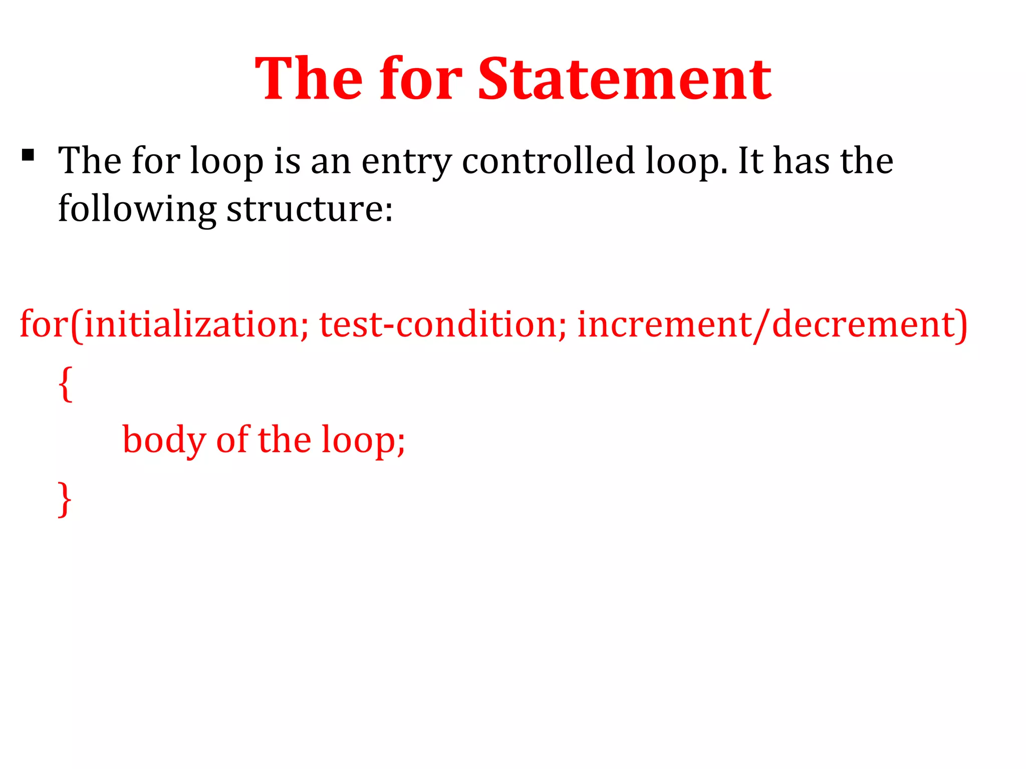 Decision making and looping | PPT