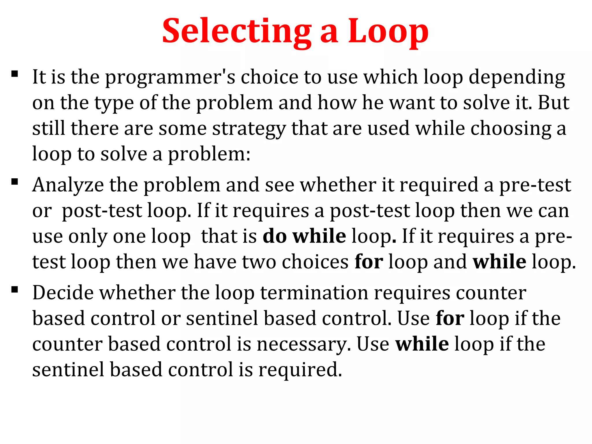 Decision making and looping | PPT | Programming Languages | Computing