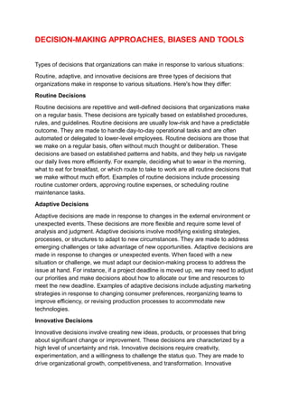Routine Decition Decision making approaches, biases and tools.pdf