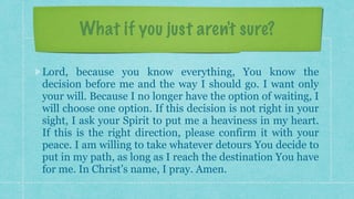 Decision making, Discerning the Will of God | PDF