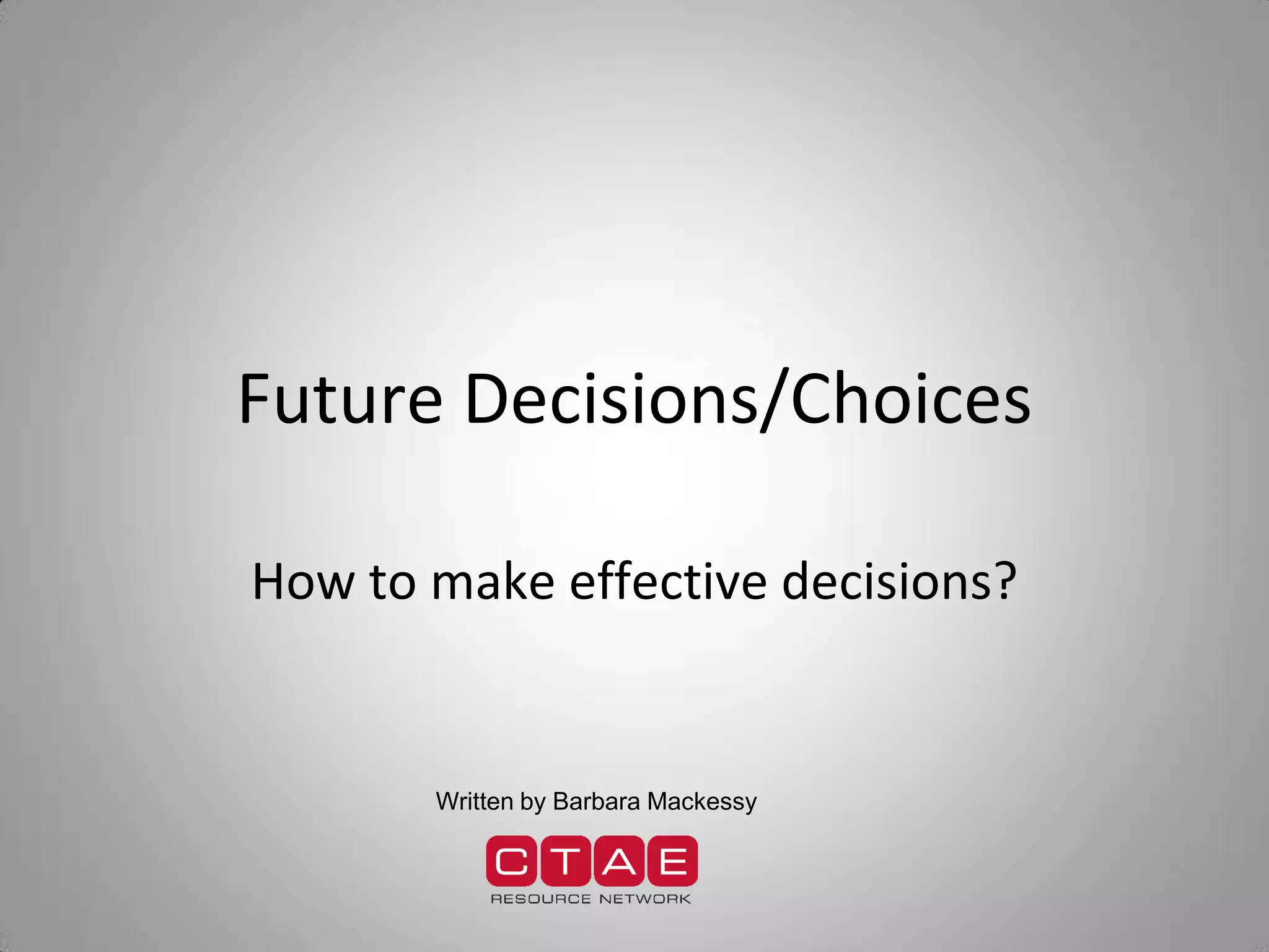 Decision Making Goals Presentation | PPT