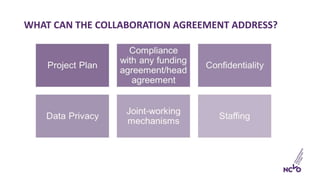 WHAT CAN THE COLLABORATION AGREEMENT ADDRESS?
 