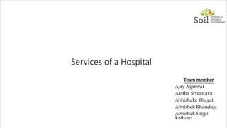 Services of a Hospital
Team member
Ajay Agarwal
Aastha Srivastava
Abhishake Bhagat
Abhishek Khanduja
Abhishek Singh
Rathore
Decision making Process for the purchase of
 