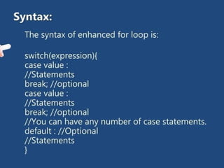 OBJECT ORIENTED PROGRAMMING WITH JAVA - DECISION MAKING | PPTX