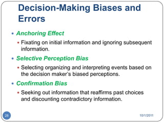 Exhibit 1.5	Decision-Making Matrix10/1/201125