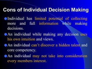 Own Decisions Decision making models FOR MANAGERS .pptx