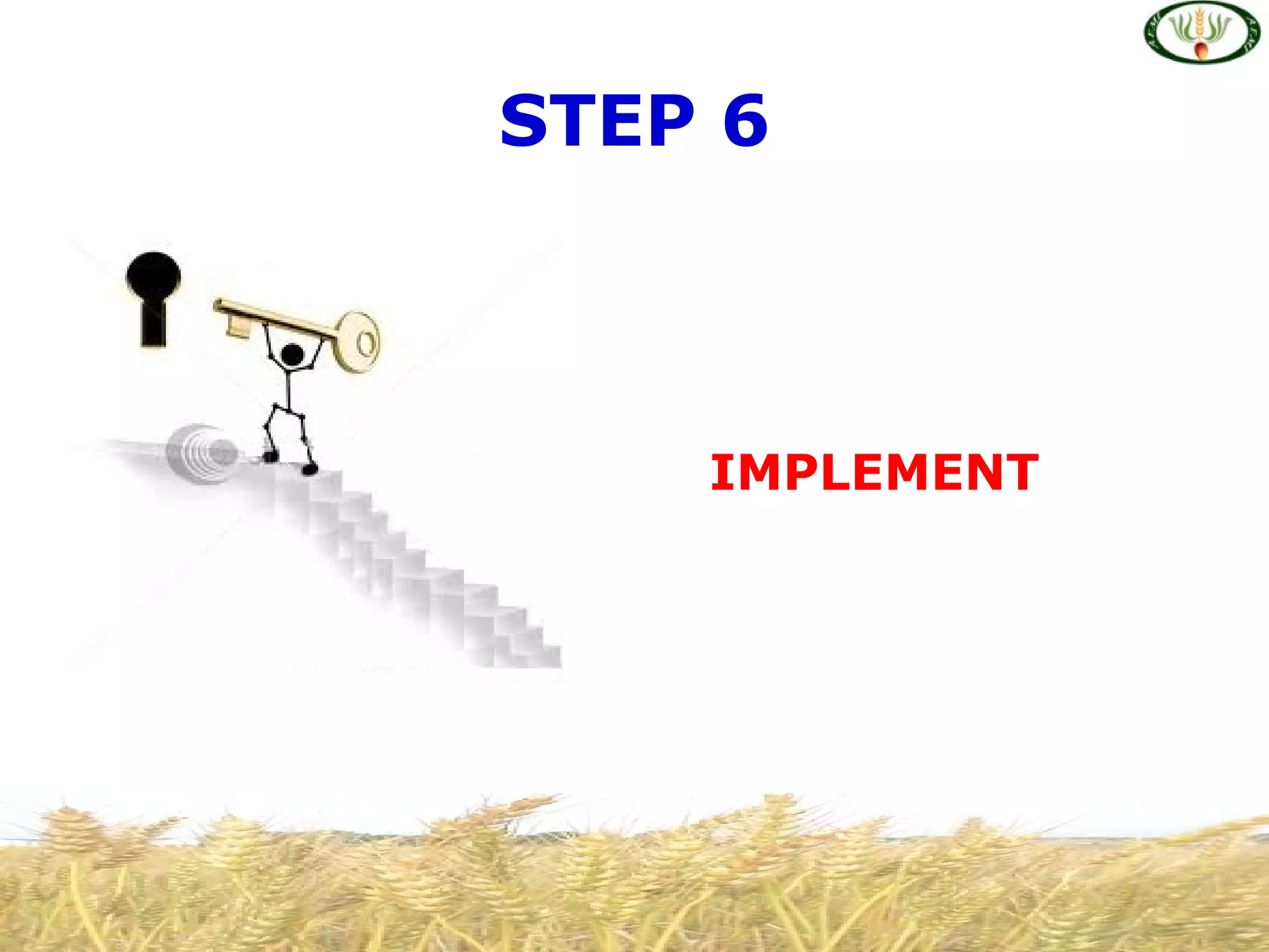 STEP 6
IMPLEMENT
 