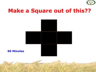 05 Minutes
Make a Square out of this??
 