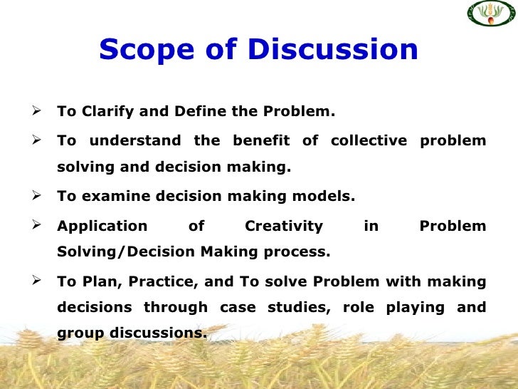 scientific approach to decision making and problem solving
