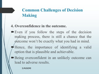 DECISION MAKING PROCESS in management of a facility | PDF