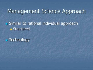The Management Science Process Decision Making Processes | PPT