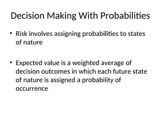 Decision Making Under Uncertainty Decision Tree.ppt