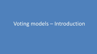 145
Voting models – Introduction
 