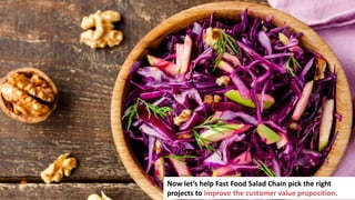 177
Now let’s help Fast Food Salad Chain pick the right
projects to improve the customer value proposition.
 