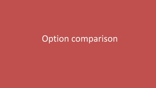 59
Option comparison
 