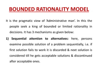 The Bounded Rationality Model.pdf Decision Making | PPTX