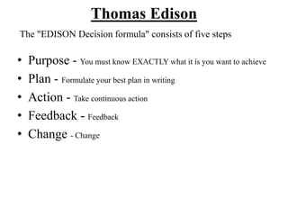 Edison Formulas Decision science According to Bhagwad Giya | PPTX