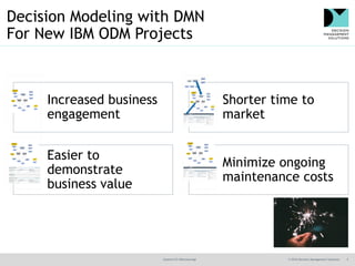 @jamet123 #decisionmgt © 2016 Decision Management Solutions 5
Decision Modeling with DMN
For New IBM ODM Projects
Increase...