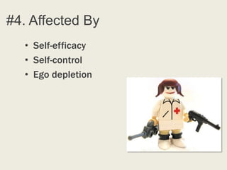 #4. Affected By
  • Self-efficacy
  • Self-control
  • Ego depletion
 