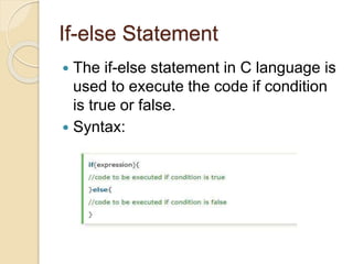 Decision statements in c language | PPTX | Programming Languages ...