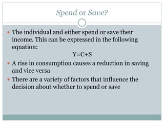 Decisions to spend or save | PPTX