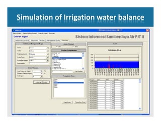 Simulation of Irrigation water balance
 