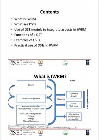 Decision Support Tools for Integrated Water Resources Management | PDF