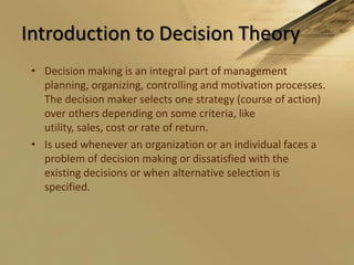 Decision theory