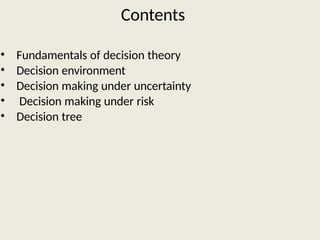 decisiontheory.pptx Decision Theory represents a general approach to ...