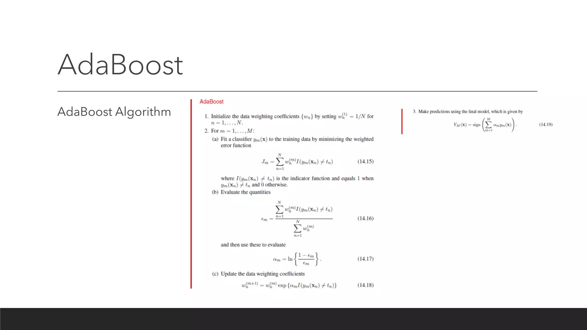 AdaBoost
AdaBoost Algorithm
 