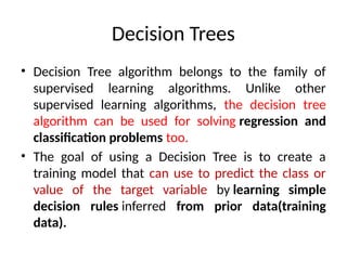 ml decision tree topic with numerical example | PPTX