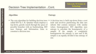 Decision tree based classifier for mammogram image classification | PPTX