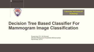 Decision tree based classifier for mammogram image classification