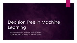 Decision Tree in Machine Learning Slides | PPTX
