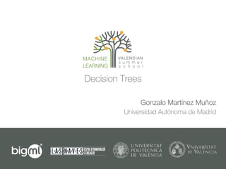 Decision Trees
Gonzalo Martínez Muñoz
Universidad Autónoma de Madrid
 