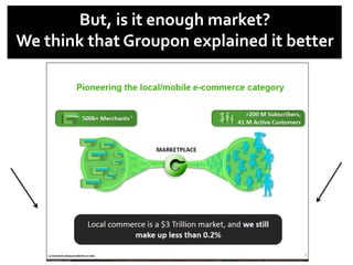 But,	
  is	
  it	
  enough	
  market?	
  	
  
We	
  think	
  that	
  Groupon	
  explained	
  it	
  better	
  
 