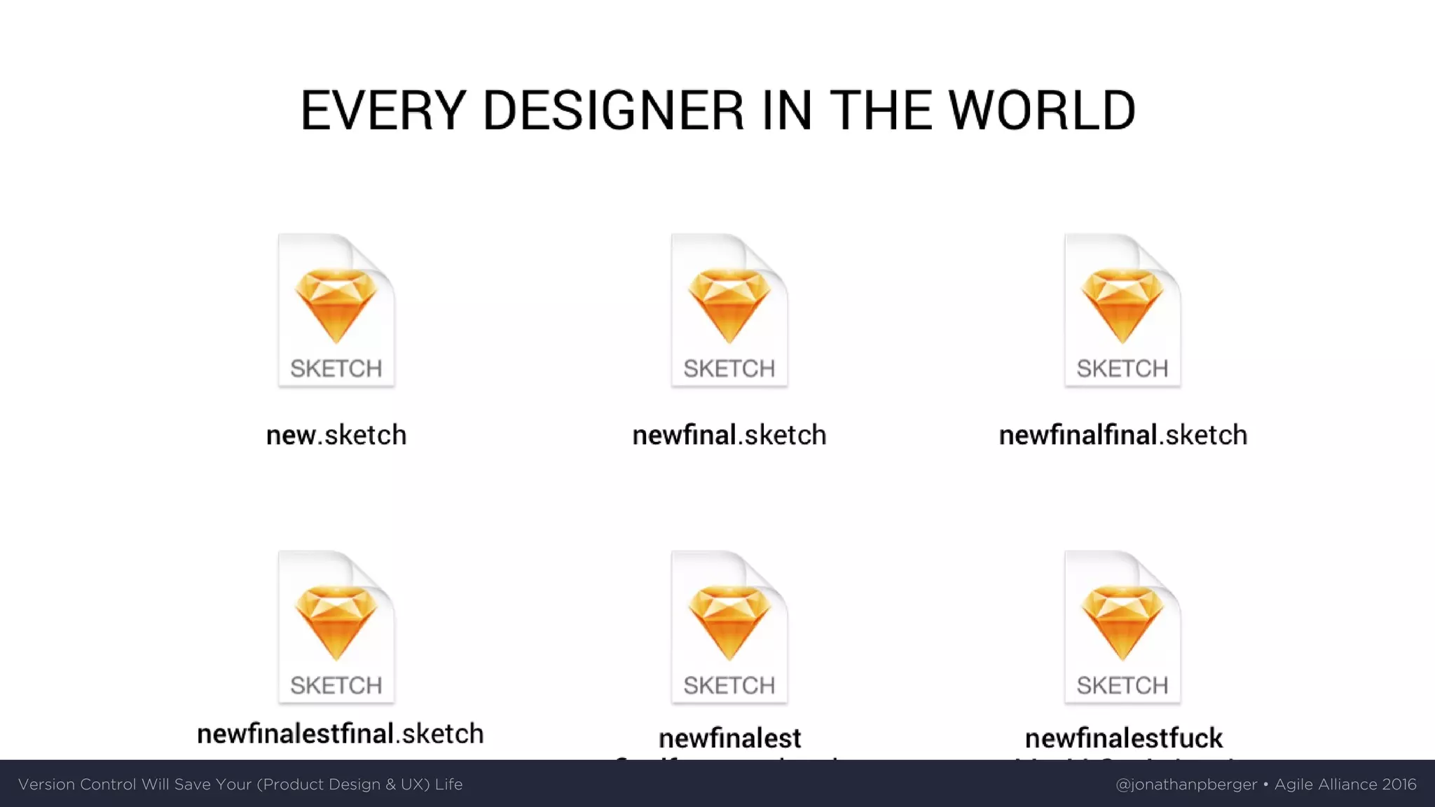 Version	Control	Will	Save	Your	(Product	Design	&	UX)	Life @jonathanpberger	•	Agile	Alliance	2016
 